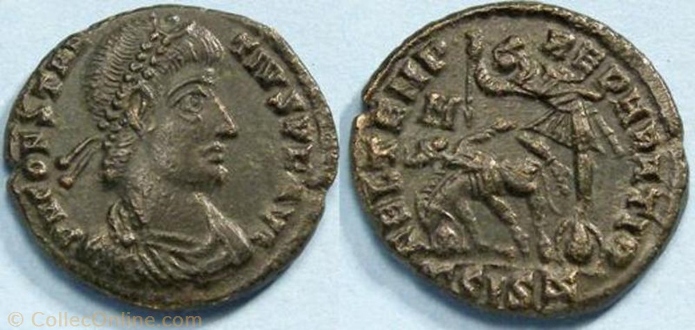 Ae3 Constance II monnaie antique av jc ap romaine ae3 constance ii