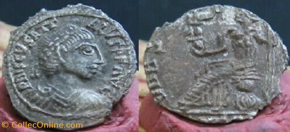 coin ancient b to roman republicain imperial silique priscus attalus faux moderne