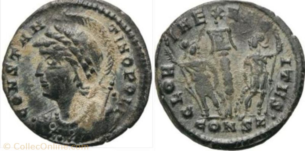 coin ancient b to roman ae3 constantinopolis
