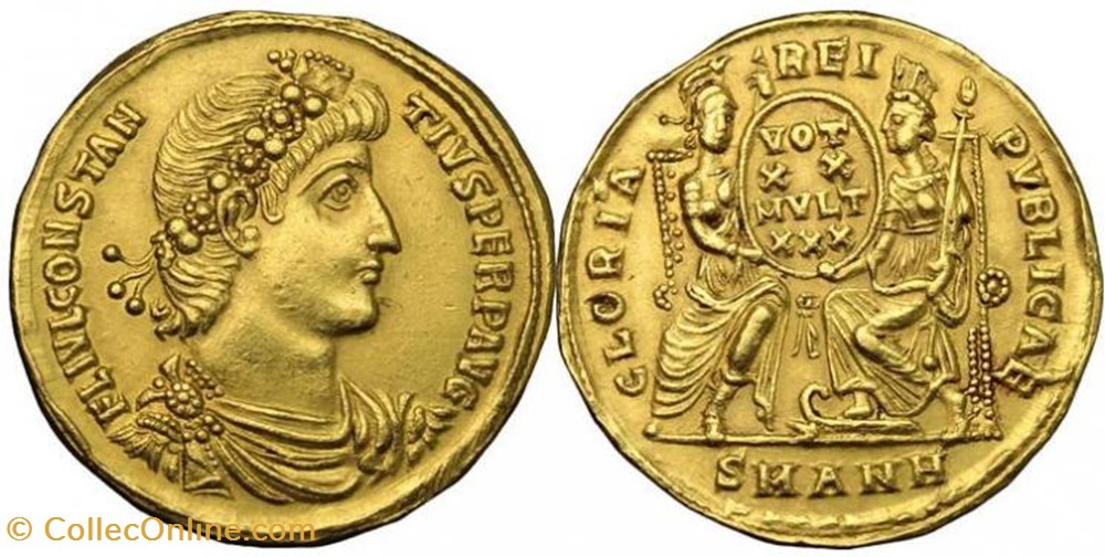 Solidus Constance II Faux moderne coin ancient b to roman republicain imperial solidus constance ii faux moderne
