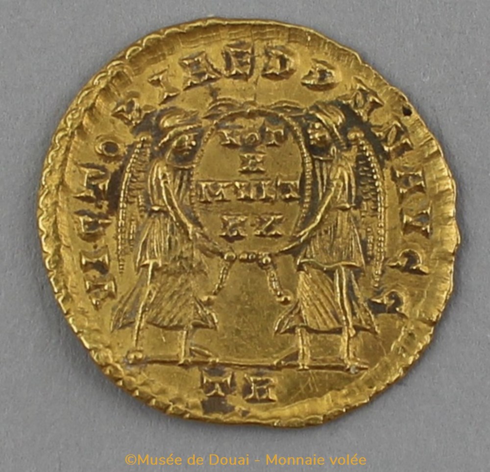 Solidus Constans - Monnaie volée monnaies antiquite av jc ap romaines republicaines imperiales solidus constans monnaie volee