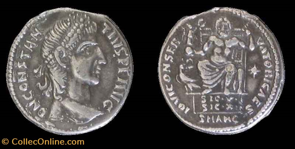 coin ancient b to roman republicain imperial silique constance ii faux moderne