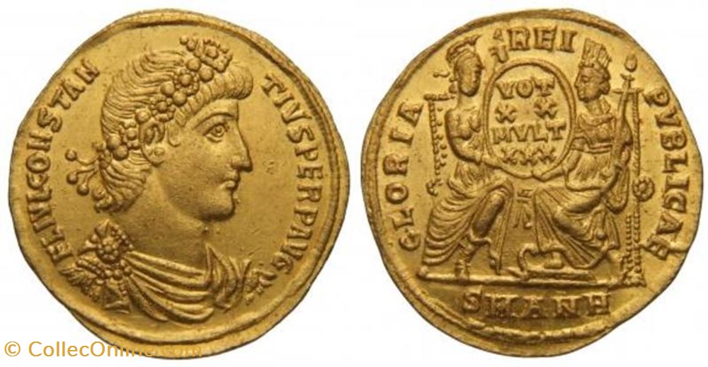 Solidus Constance II Faux moderne coin ancient b to roman republicain imperial solidus constance ii faux moderne