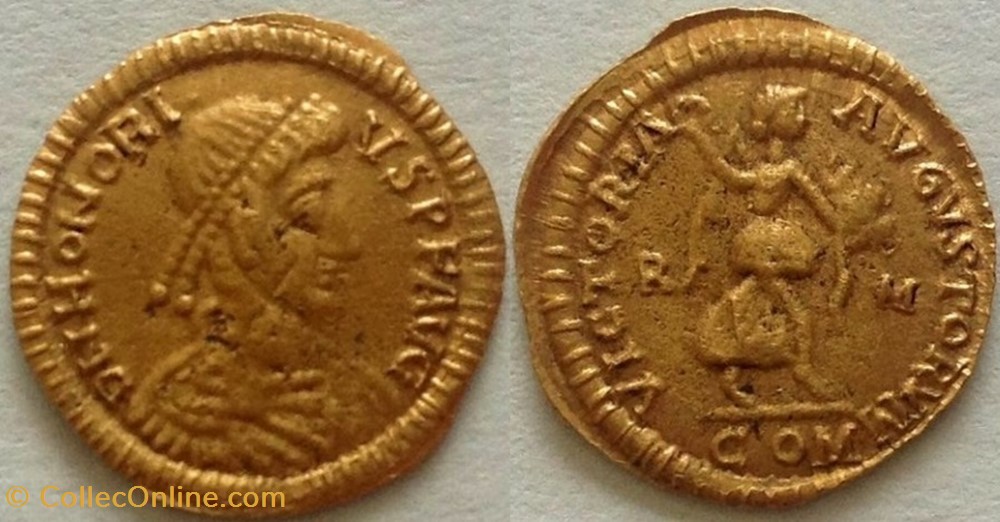 Tremissis Honorius FAUX MODERNE coin ancient b c to roman republicain imperial tremissis honorius faux moderne