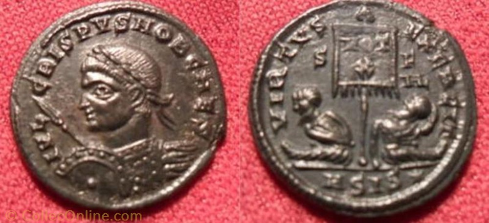 coin ancient b to roman ae3 crispus