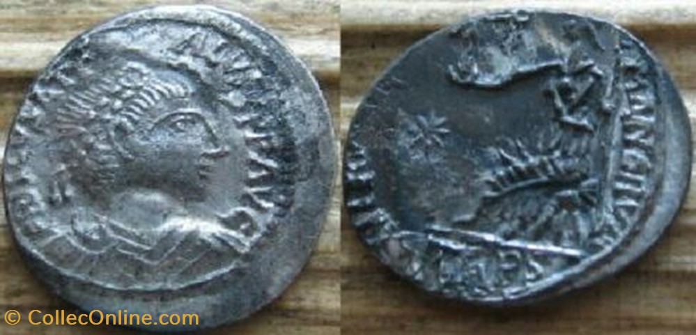 coin ancient b to roman republicain imperial silique priscus attalus faux moderne