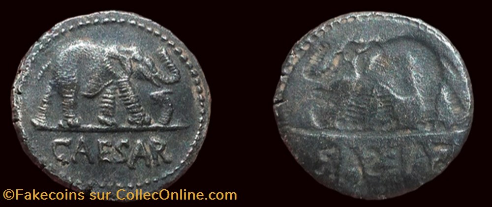 monnaie antiquite av jc ap romaine republicaine imperiale jules cesar denier incus faux moderne