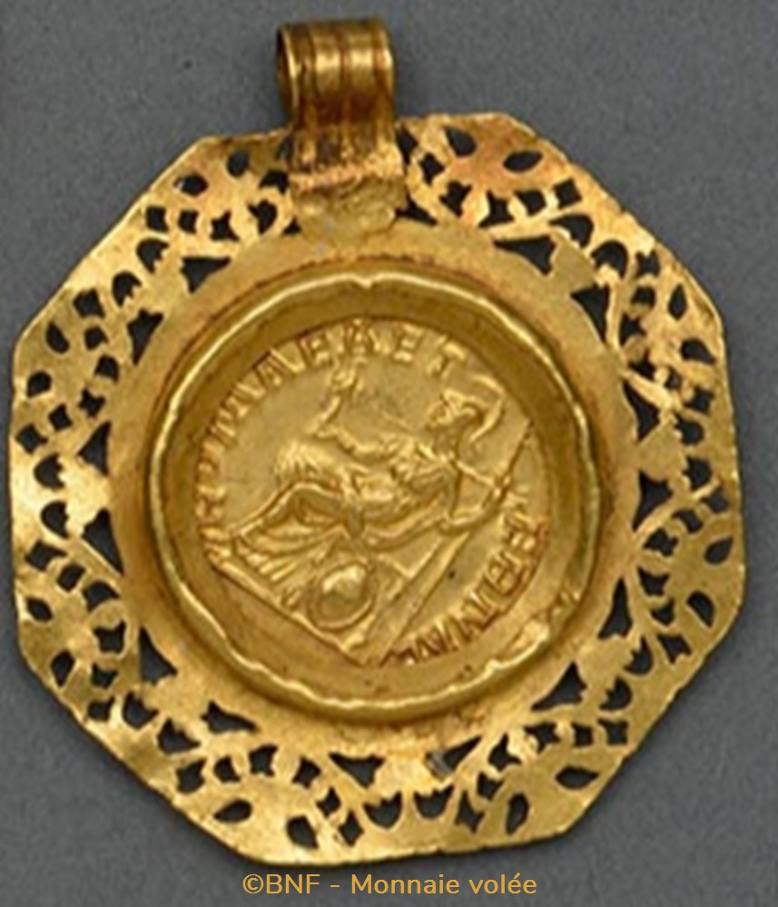 Aureus Postume - Monnaie volée monnaies antiquite av jc ap romaines republicaines imperiales aureus postume monnaie volee