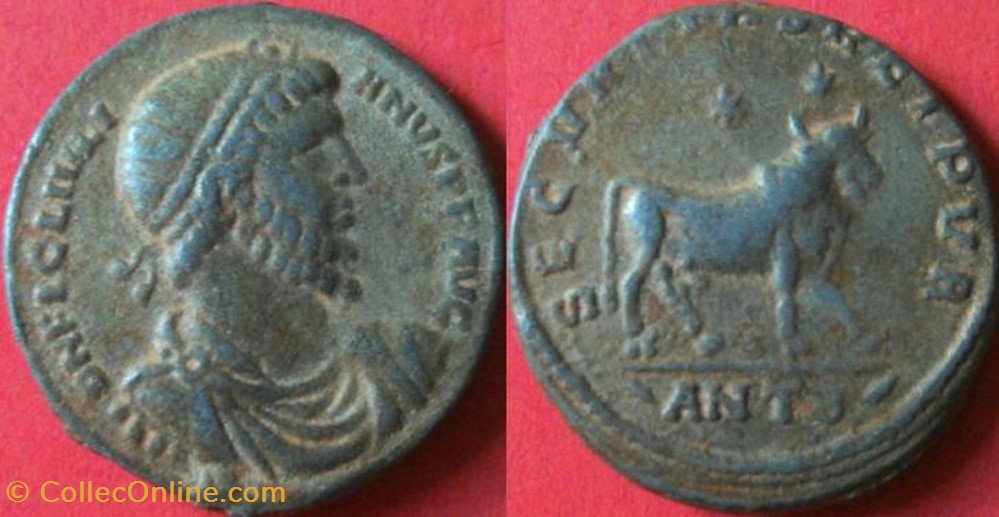 coin ancient c to roman republicain imperial double maiorina julien ii faux moderne