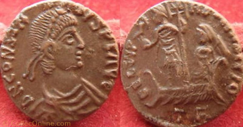 monnaie antique av jc ap romaine ae2 centenionalis constans imitation