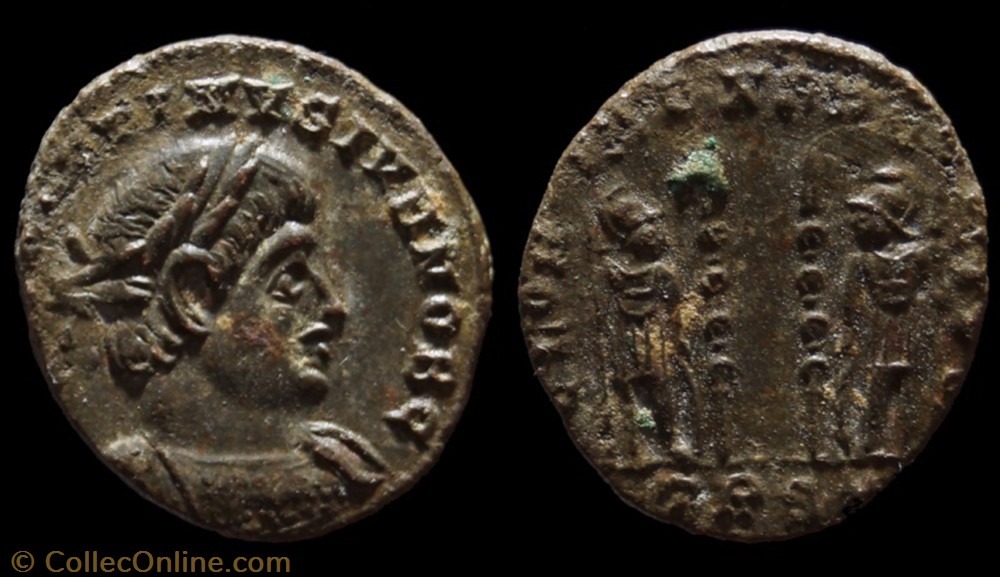Ae3 Constantin II monnaie antique av jc ap romaine ae3 constantin ii