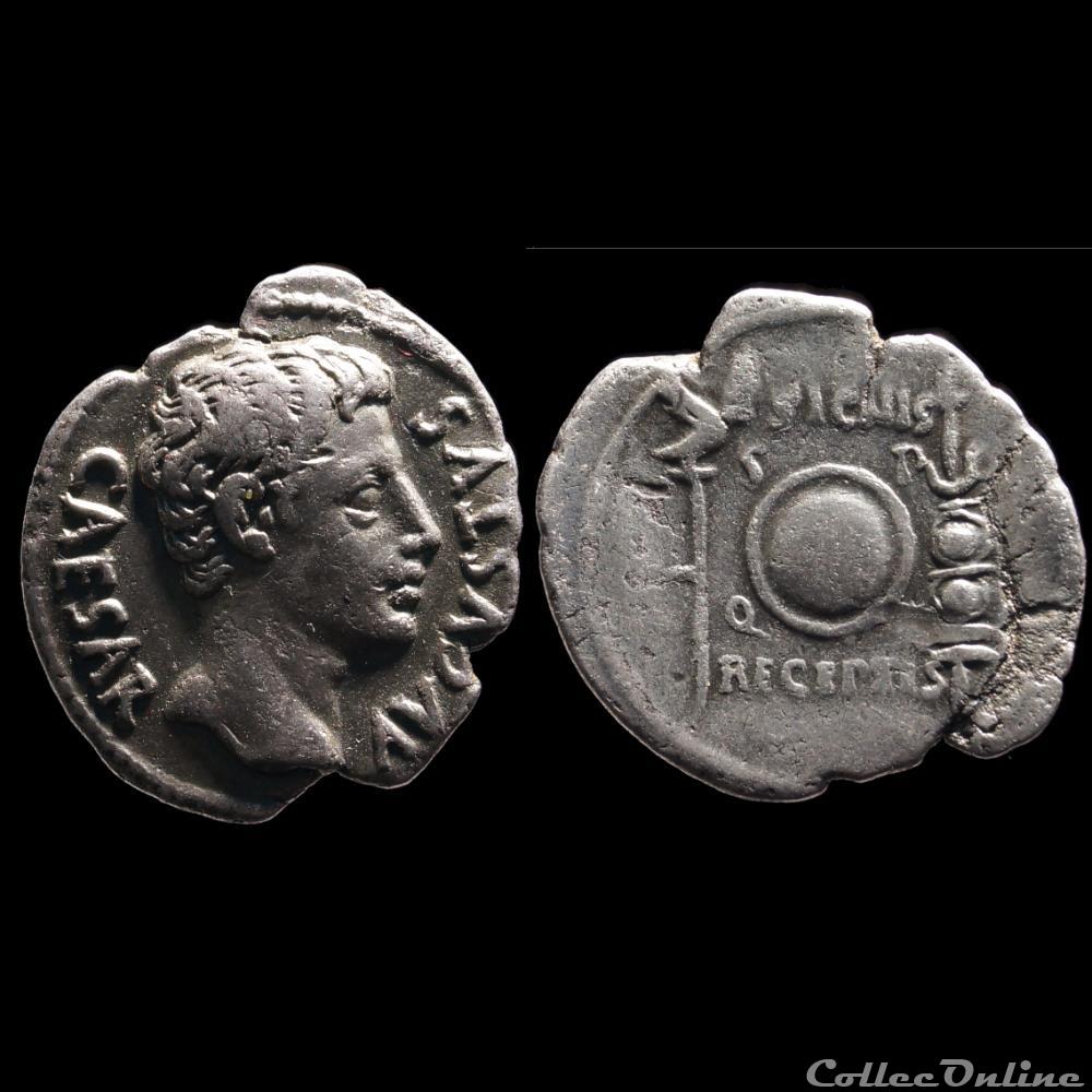 AUGUSTE Denier monnaie antique av jc ap romaine republicaine imperiale auguste denier