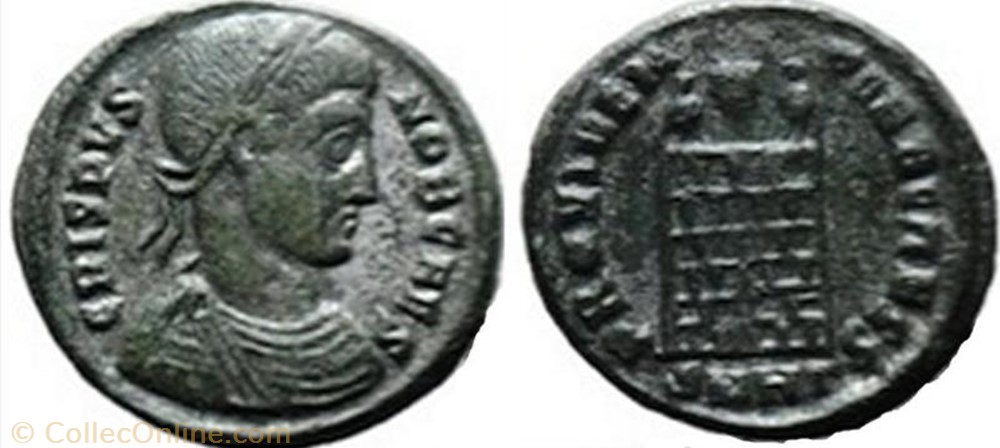 coin ancient b to roman ae3 crispus