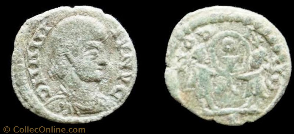 Ae4 Magnence imitation coin ancient b to roman ae4 magnence imitation