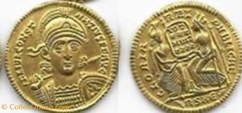 Solidus Constance II Faux moderne coin ancient b to roman republicain imperial solidus constance ii faux moderne