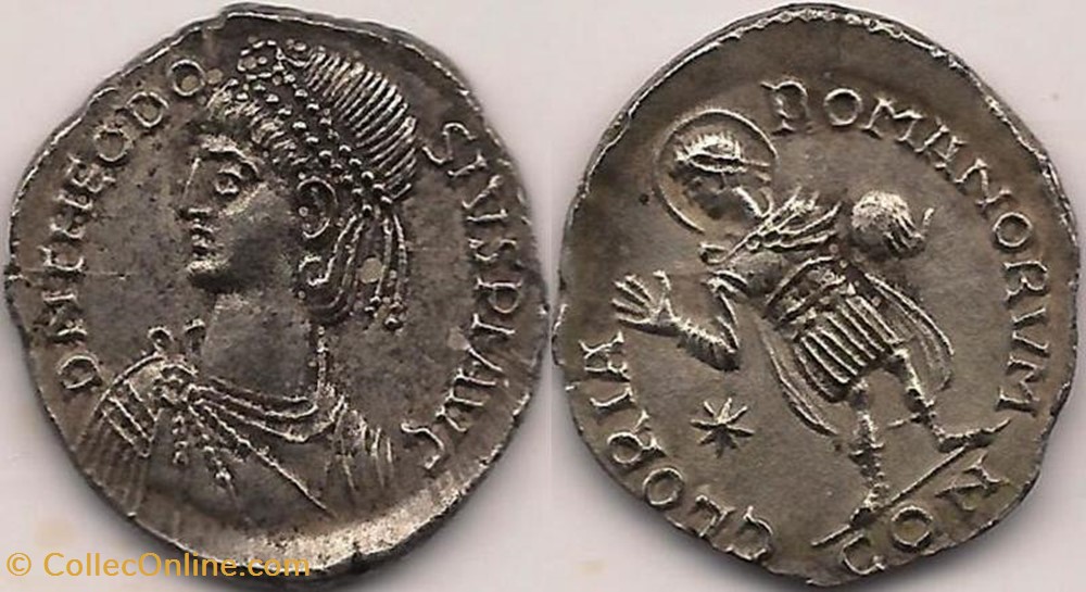 Miliarense léger Théodose II FAUX MODERNE coin ancient b c to roman republicain imperial miliarense leger theodose ii faux moderne