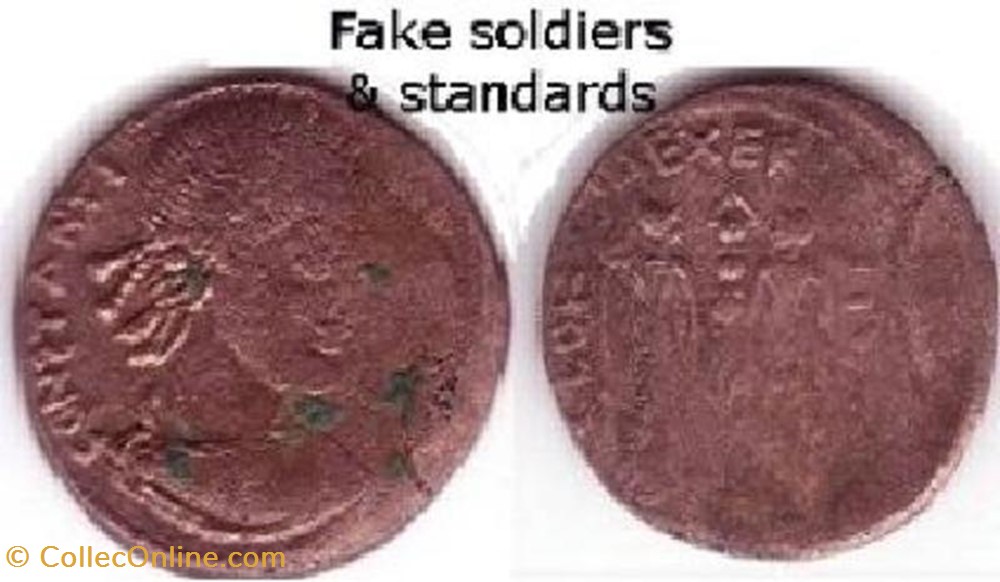 Ae3 Constantin Ier faux moderne coin ancient b to roman republicain imperial ae3 constantin ier faux moderne