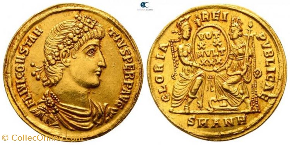 Solidus Constance II Faux moderne coin ancient b to roman republicain imperial solidus constance ii faux moderne