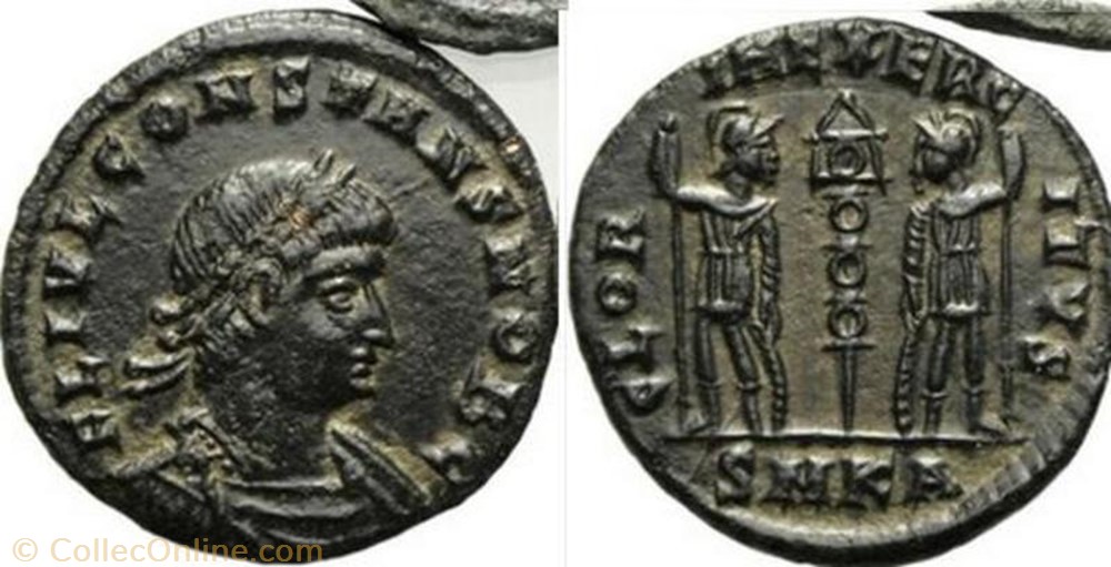 Ae3/4 Constans monnaie antique av jc ap romaine ae3 4 constans