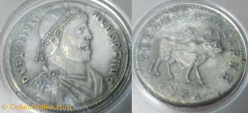 coin ancient c to roman republicain imperial double maiorina julien ii faux moderne