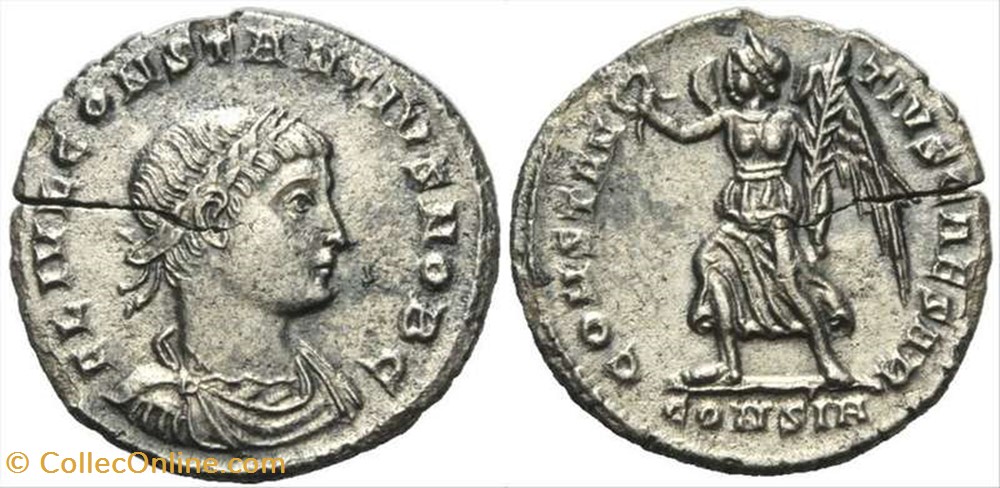 coin ancient b to roman republicain imperial silique constance ii faux moderne