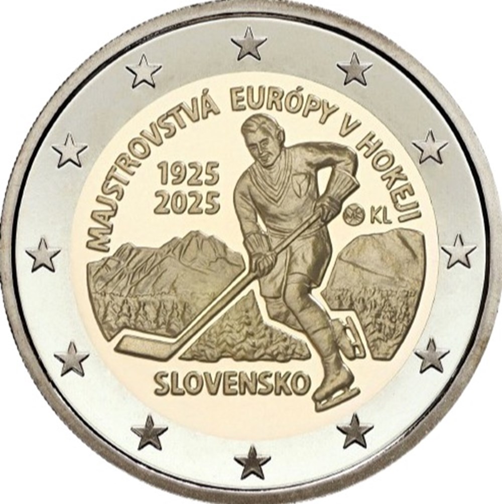 coins euros to slovakia 2 euro hockey