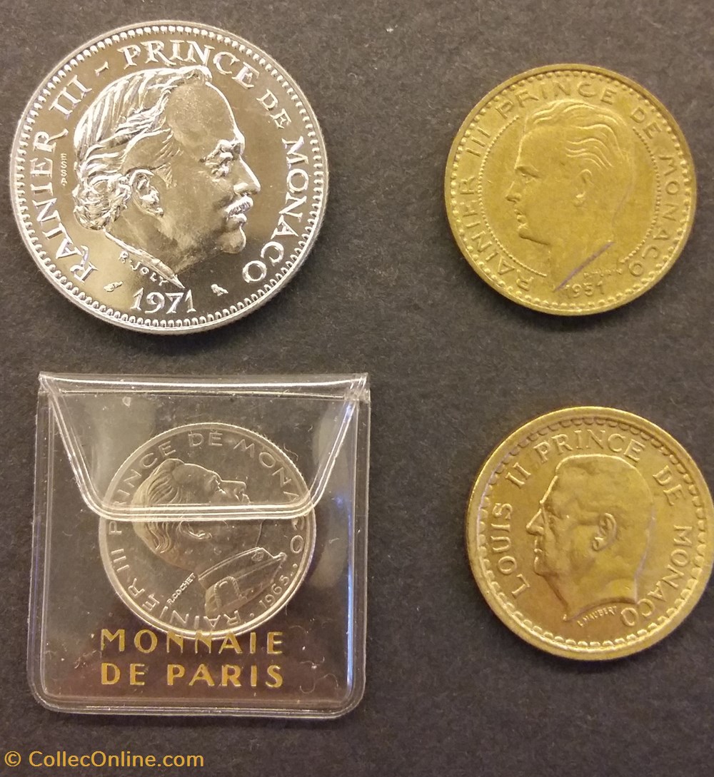 Plusieurs pièces de Monaco dont deux Essais monnaies monde plusieurs pieces de monaco dont deux essais
