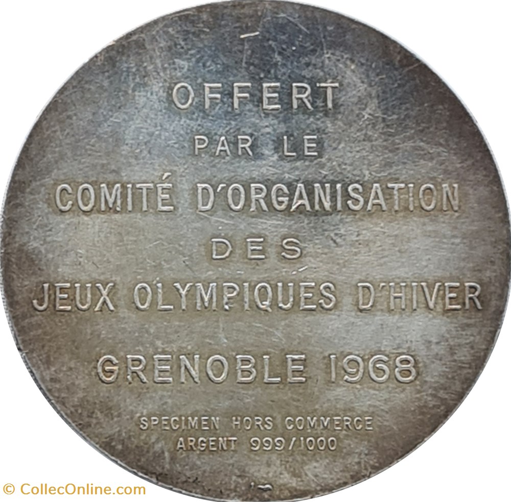Grenoble 1968 médaille Comité d'Organisation sport olympisme grenoble 1968 medaille comite organisation