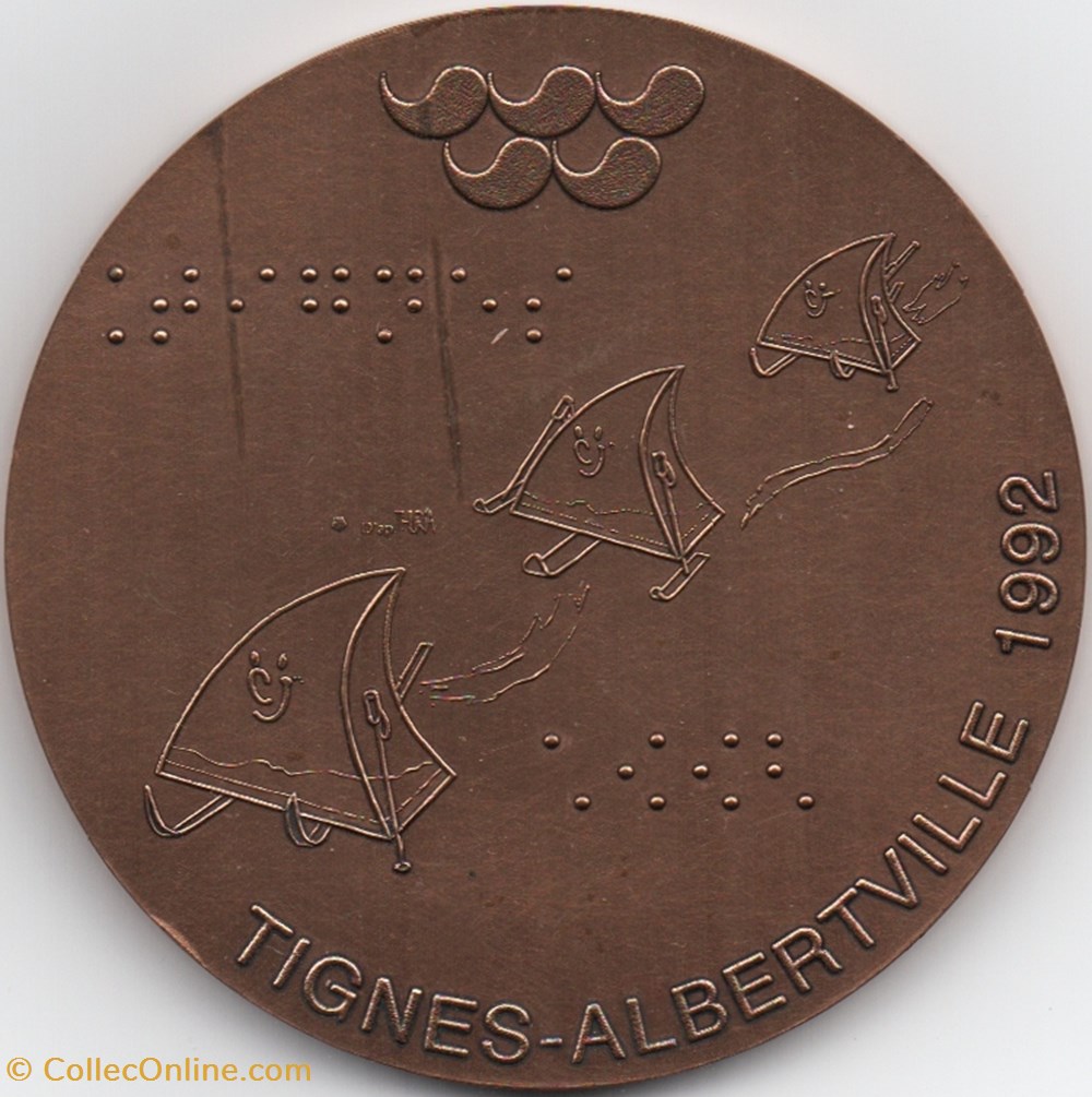 Tignes - Albertville 1992 médaille de participant 2 sport olympisme tignes albertville 1992 medaille de participant