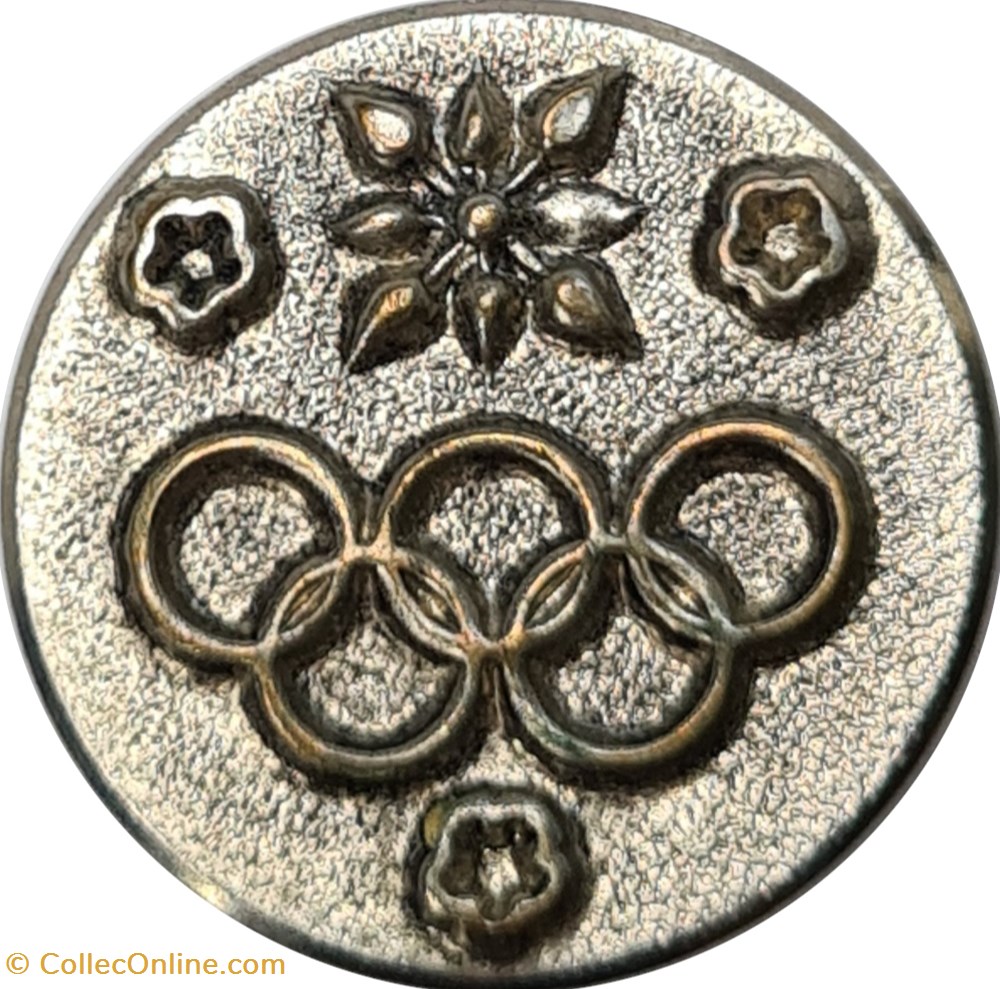 sport olympisme grenoble 1968 bouton logo