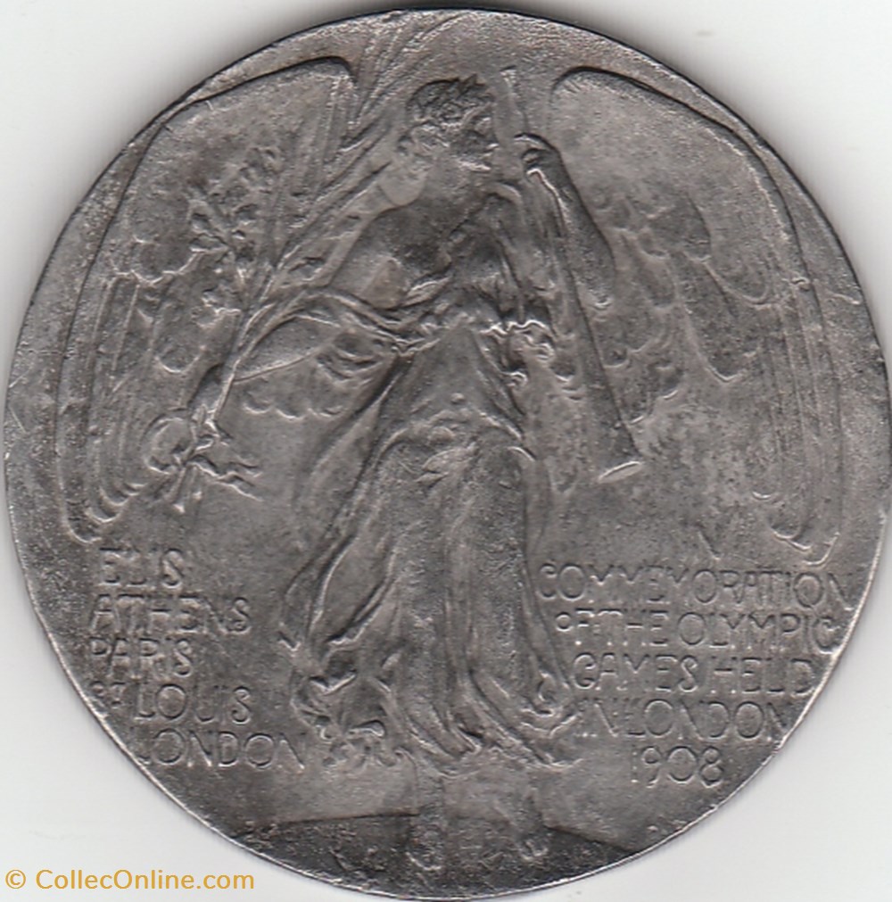 Londres 1908 médaille de participant sport olympisme londres 1908 medaille de participant
