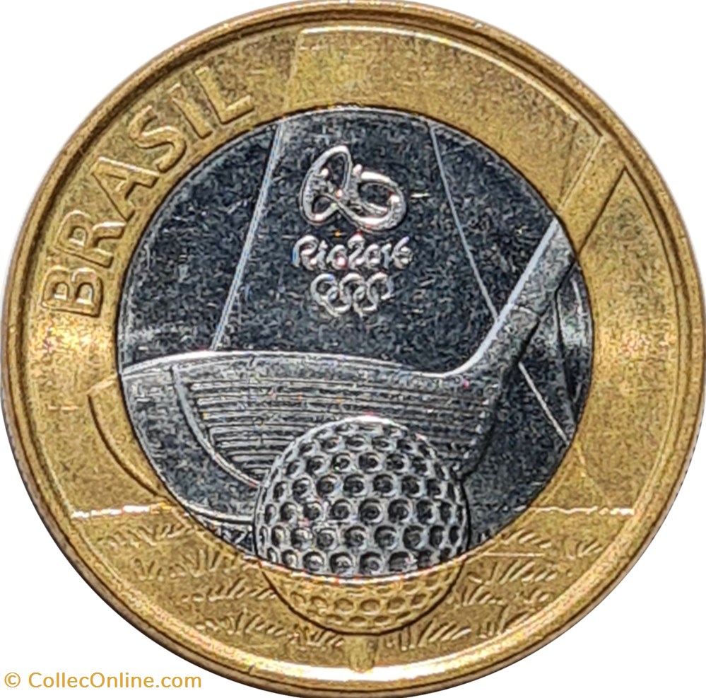 sport olympisme rio 2016 piece de 1 real golf