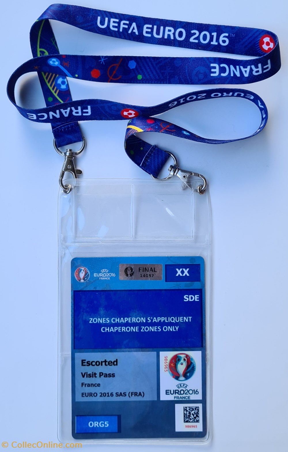 Euro 2016 tour de cou (lanyard) et pass sport olympisme sports collectifs football euro 2016 tour de cou lanyard et pass