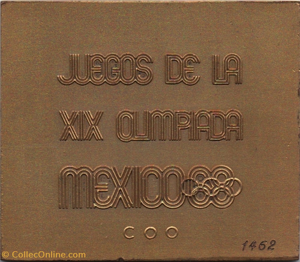 Mexico 1968 médaille commémorative COO sport olympisme mexico 1968 medaille commemorative coo