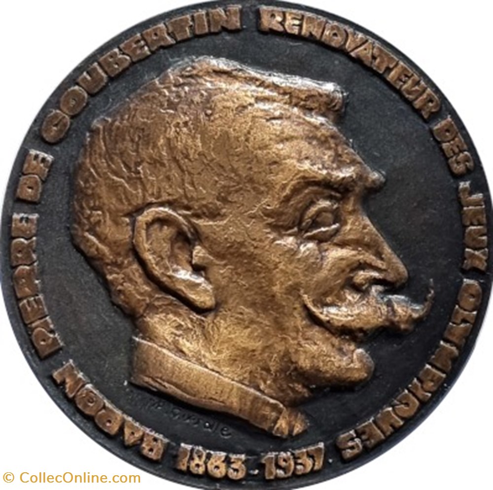 Pierre de Coubertin médaille commémorative sport olympisme athletisme epreuves combinees pierre de coubertin medaille commemorative