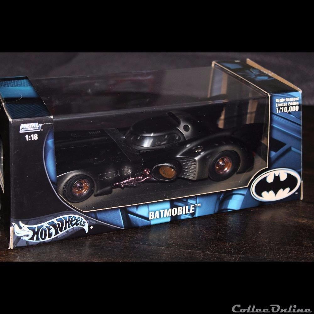 Batmobile 1989 Battle-Damaged Hotwheels Burton 1/18 eme 10000 exemplaires G3665 3 modele reduit voiture batmobile 1989 battle damaged hotwheels burton 1 18 eme 10000 exemplaires g3665