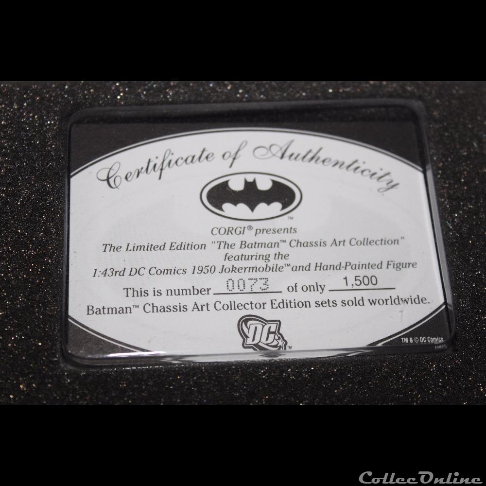 modele reduit voiture batmobile jokermobile 1950 corgi collection chassis art 1 43 avec certificat 1500 exemplaires