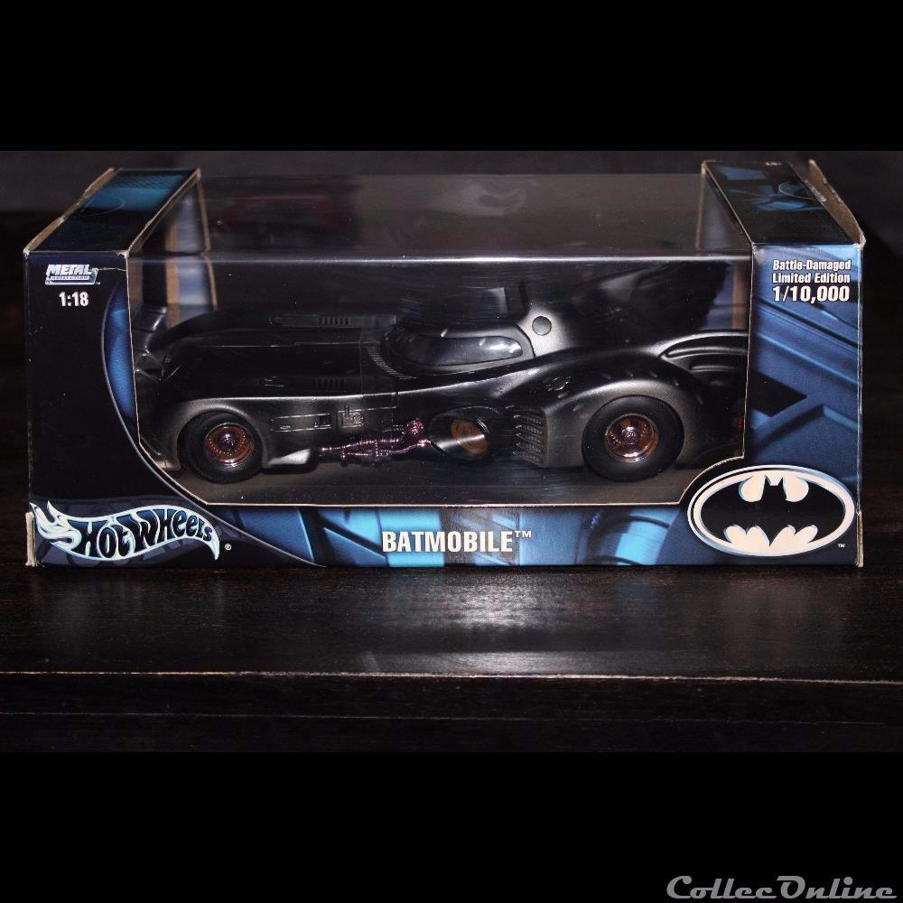 Batmobile 1989 Battle-Damaged Hotwheels Burton 1/18 eme 10000 exemplaires G3665 modele reduit voiture batmobile 1989 battle damaged hotwheels burton 1 18 eme 10000 exemplaires g3665