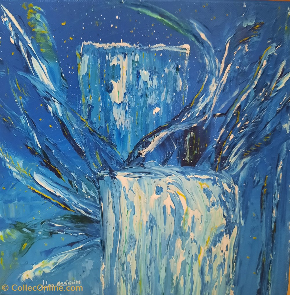Abstrait huile sur toile 30x30 art antiquites peintures dessins abstrait huile sur toile 30x30