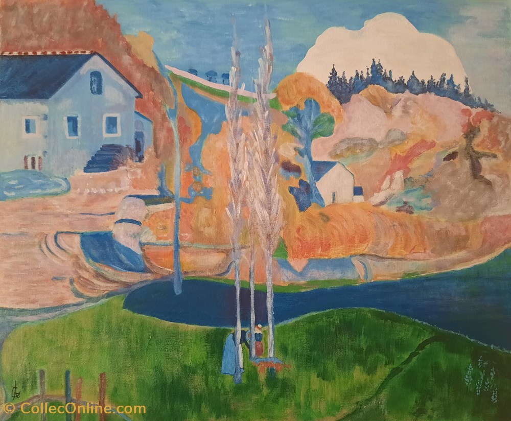 Huile sur toile moulin de Pont Aven art antiquites peintures dessins huile sur toile moulin de pont aven