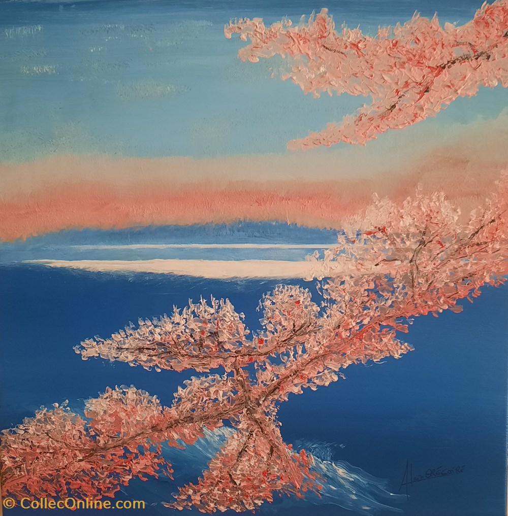 Abstraction marine arbre rose art antiquites peintures dessins abstraction marine arbre rose
