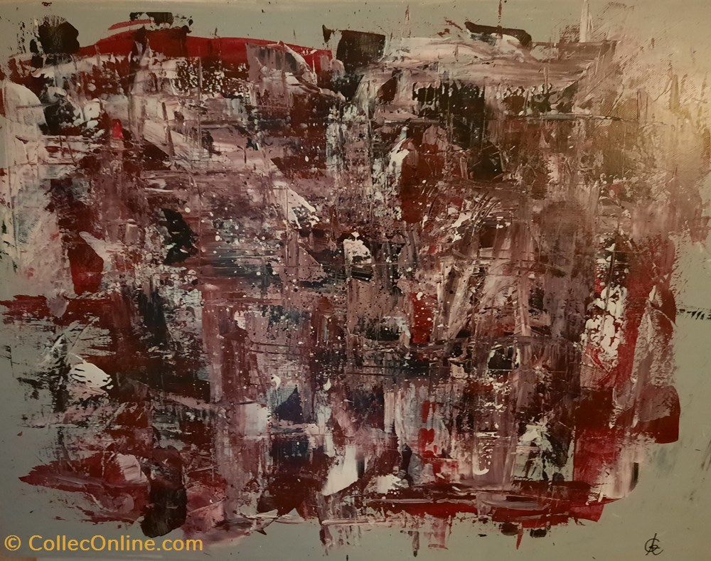 art antiquites peintures dessins abstraction huile sur toile 61x45
