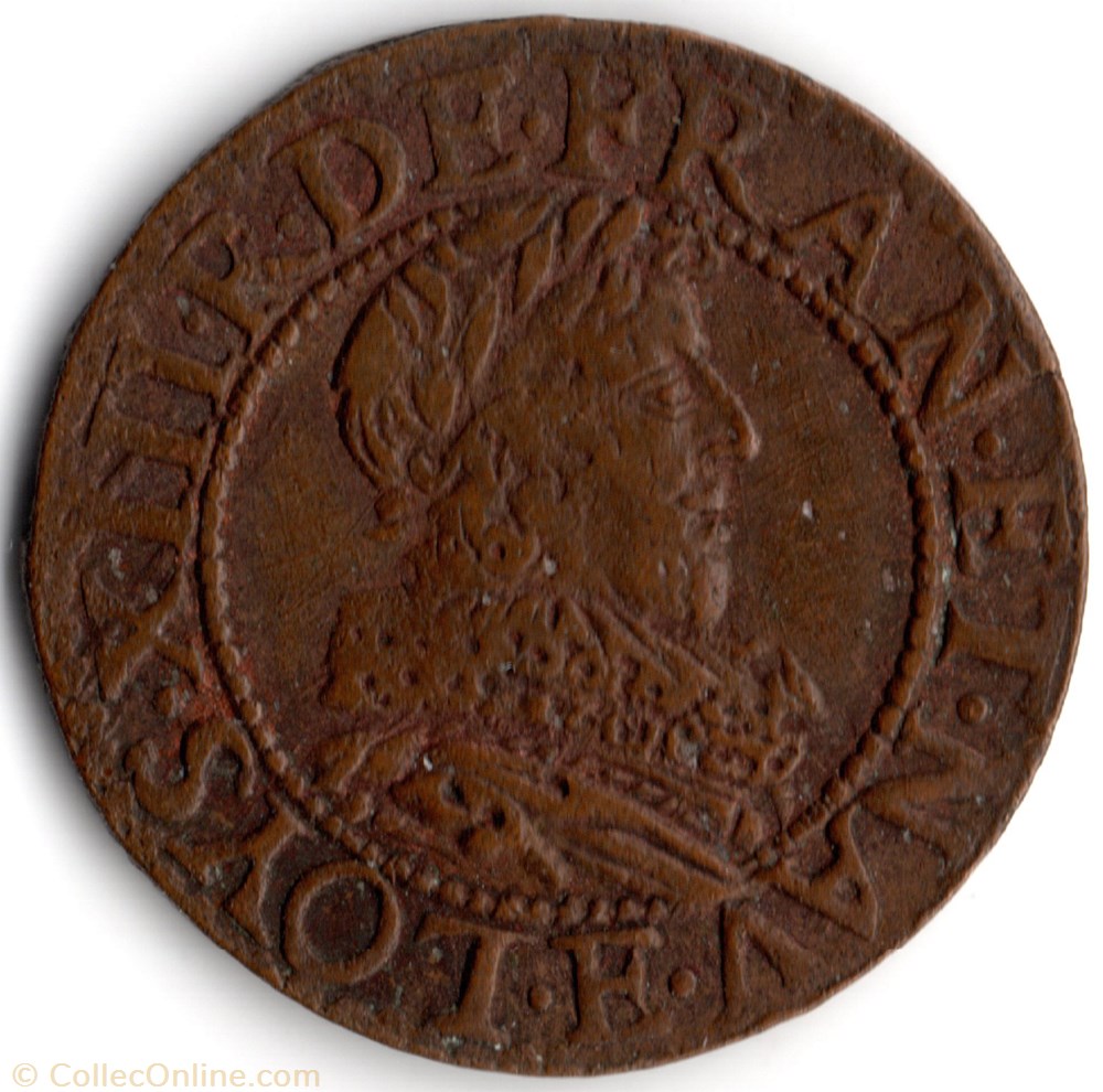 monnaie france a royale cgkl440 double tournois louis xiii 1634e tours