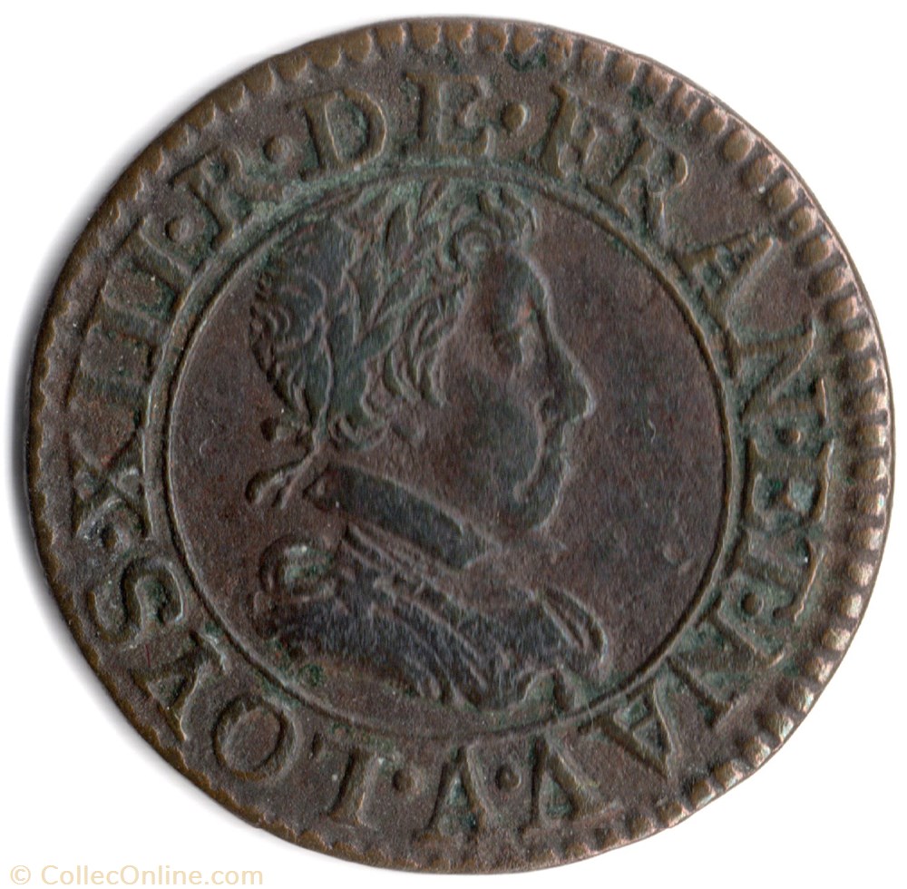 monnaie france royale cgkl388 double tournois louis xiii 1621a paris