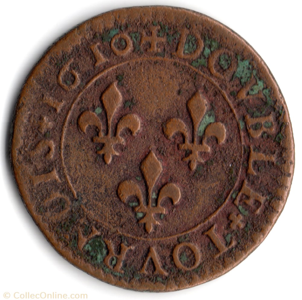 CGKL204 - Double tournois HENRI IV 1610D Lyon monnaie france a royale cgkl204 double tournois henri iv 1610d lyon