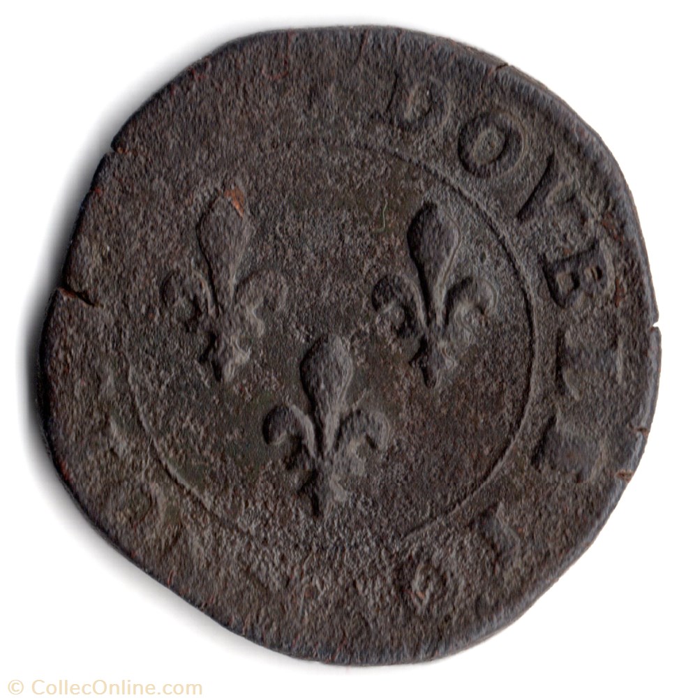 CGKL182 - Double tournois HENRI IV 1593B Dieppe monnaie france a royale cgkl182 double tournois henri iv 1593b dieppe