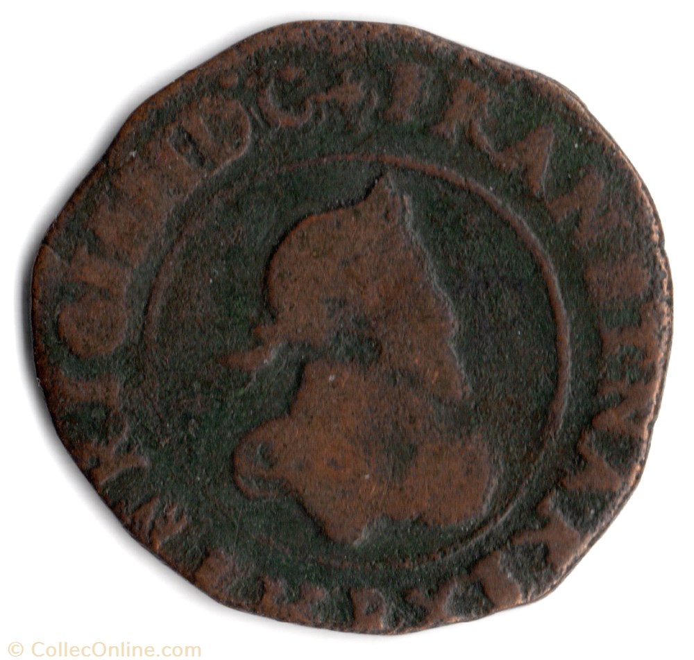 monnaie france a royale cgkl182 double tournois henri iv 1593b dieppe