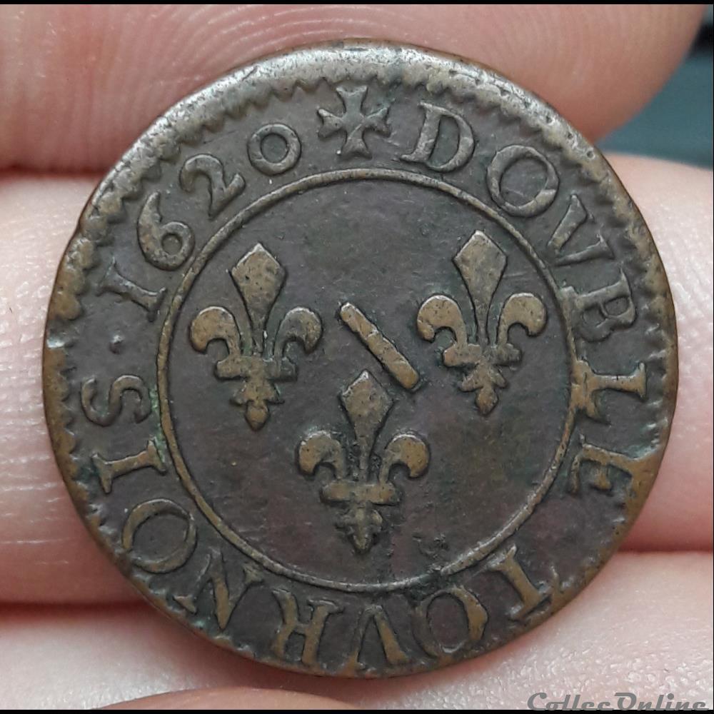 monnaie france feodale marie de bourbon montpensier 1608 1626 double tournois