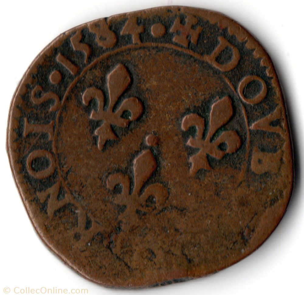CGKL128 - Double tournois HENRI III 1584E Tours monnaie france a royale cgkl128 double tournois henri iii 1584e tours