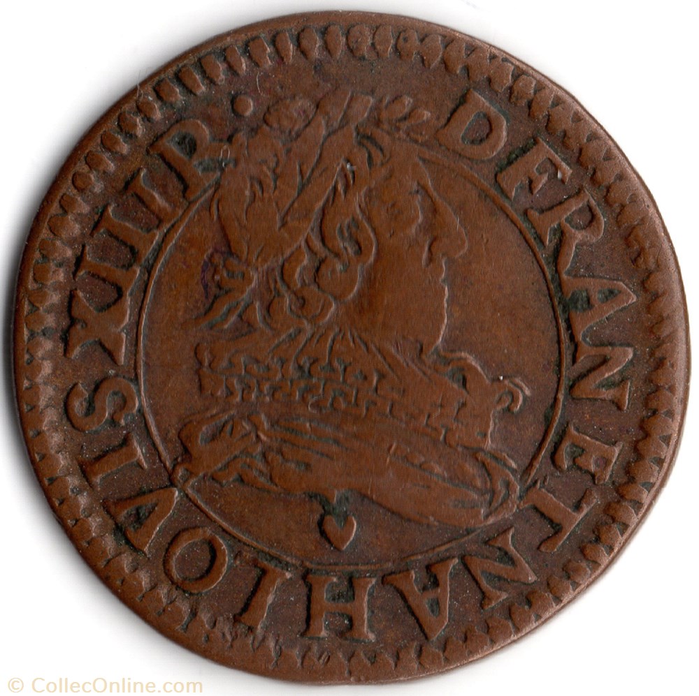 monnaie france royale cgkl304b double tournois louis xiii 1631h la rochelle